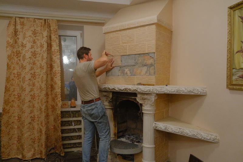 Fireplace Refacing in Progress